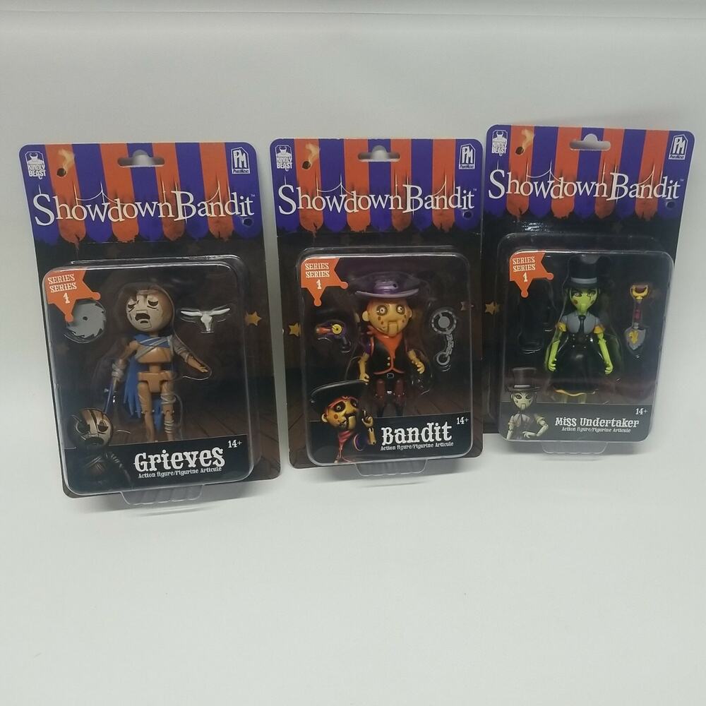 Showdown Bandit Action Figures Lot of 3 Grieves Miss Undertaker Bandit NewNIP